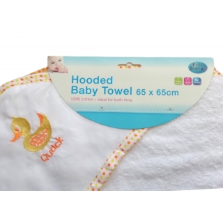 ' DUCKLING ' 100% COTTON HOODED BABY TOWEL -- £1.99 per item - 6 pack
